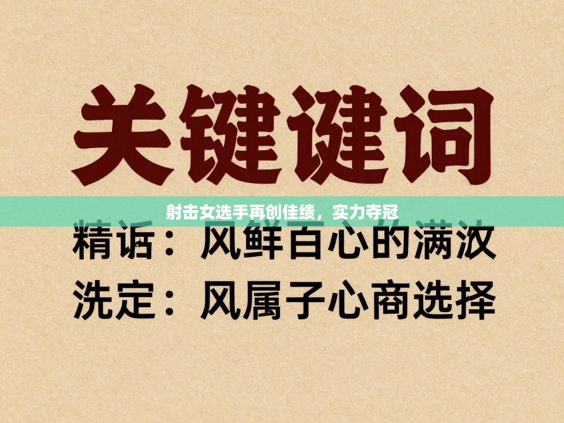 射击女选手再创佳绩，实力夺冠  第1张